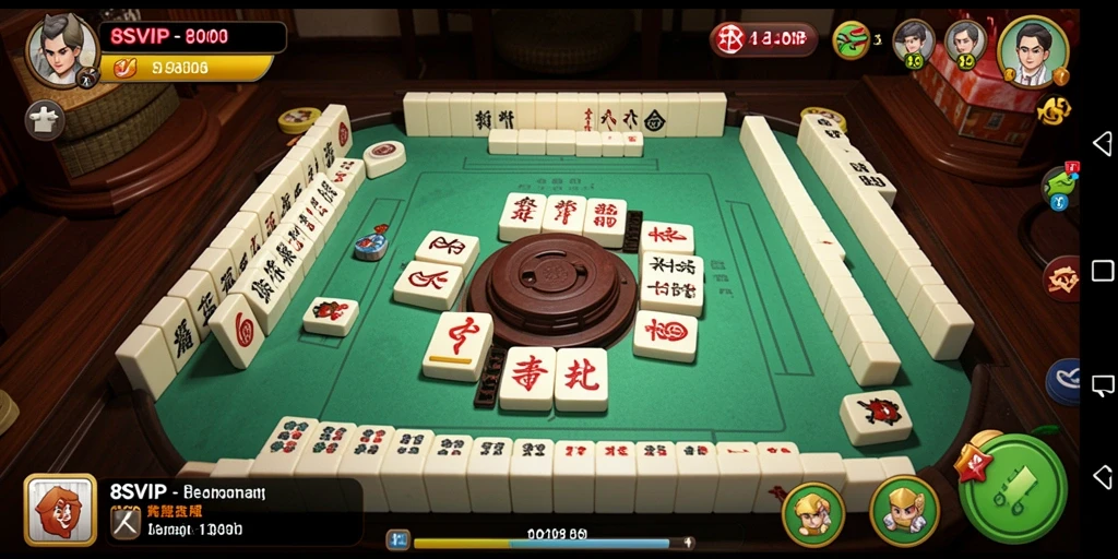 Tampilan gameplay menarik dari 8SVIP dengan ubin Mahjong.