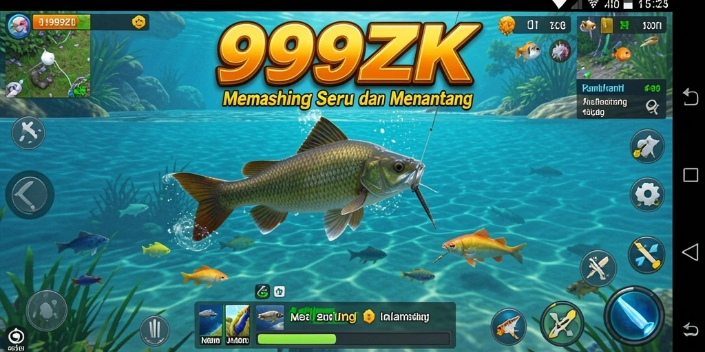 Screenshot utama 999ZK menampilkan aksi memancing yang seru dan mengasyikkan.