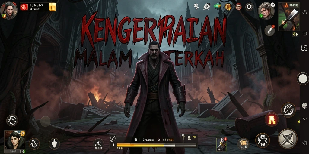 Screenshot 9N9N menunjukkan tindakan horor yang mendebarkan.