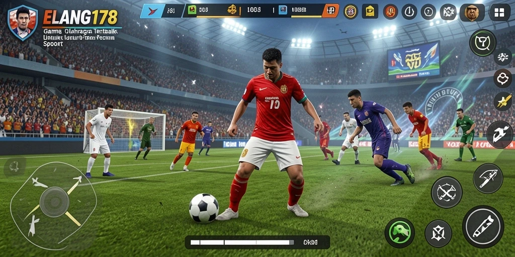 Screenshot utama ELANG178 menampilkan gameplay olahraga yang seru.