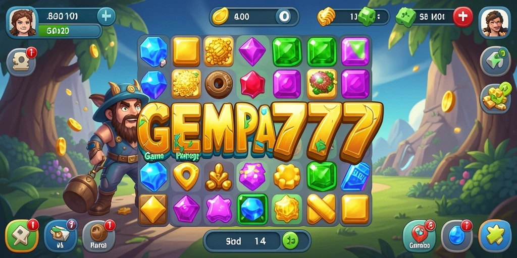 Tampilan gameplay Match-3 yang seru dan menantang di GEMPA777.