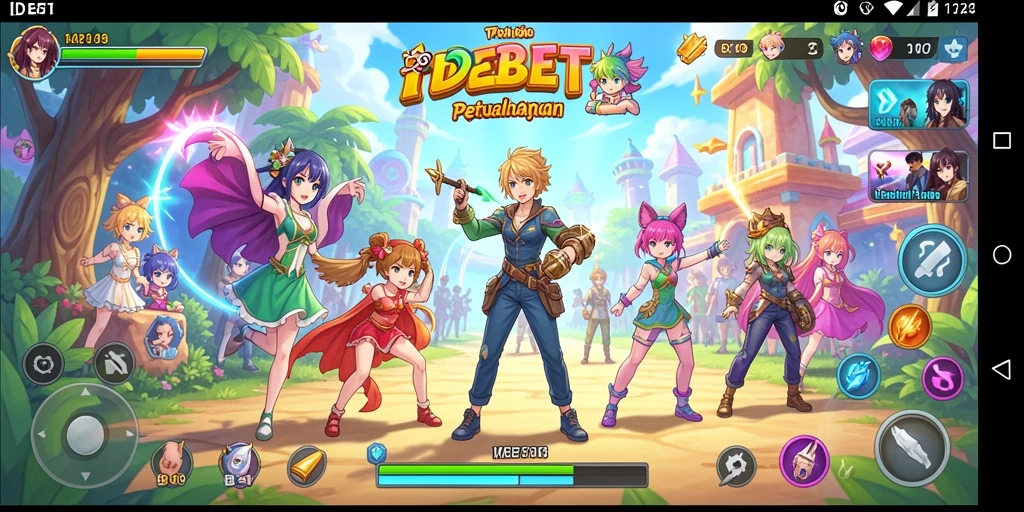 Screenshot utama idebet menampilkan karakter anime dalam pertarungan epik.