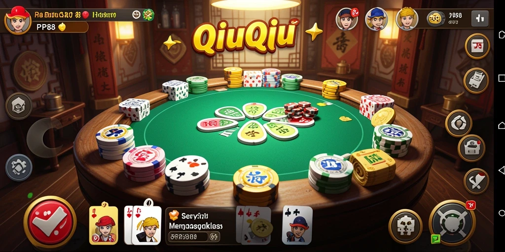 Screenshot gameplay PP88 menampilkan keseruan permainan QiuQiu.