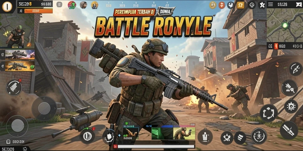Tampilan gameplay yang mendebarkan dari SE328 dalam pertempuran Battle Royale.