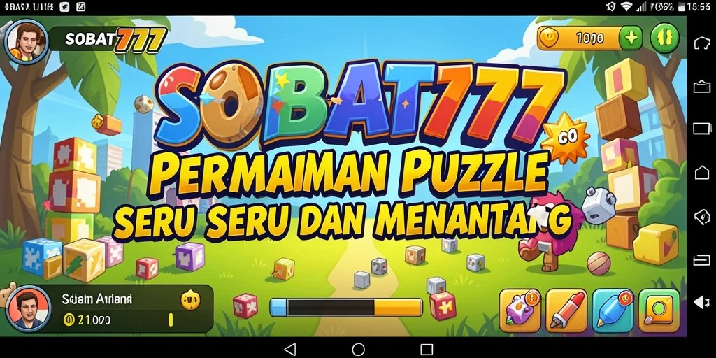 Tangkapan layar utama SOBAT777 menampilkan gameplay Puzzle yang menantang.