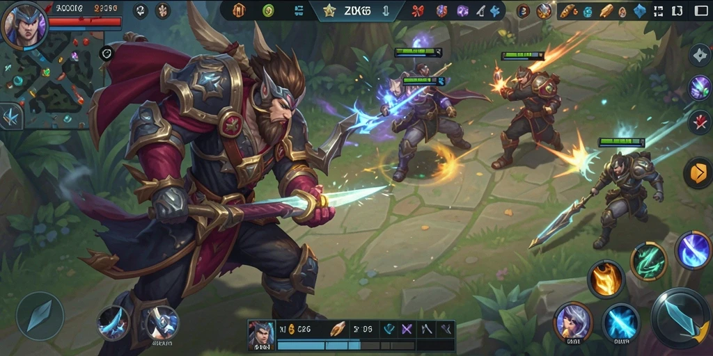 Screenshot ZK6 yang menunjukkan aksi seru dalam pertandingan MOBA.